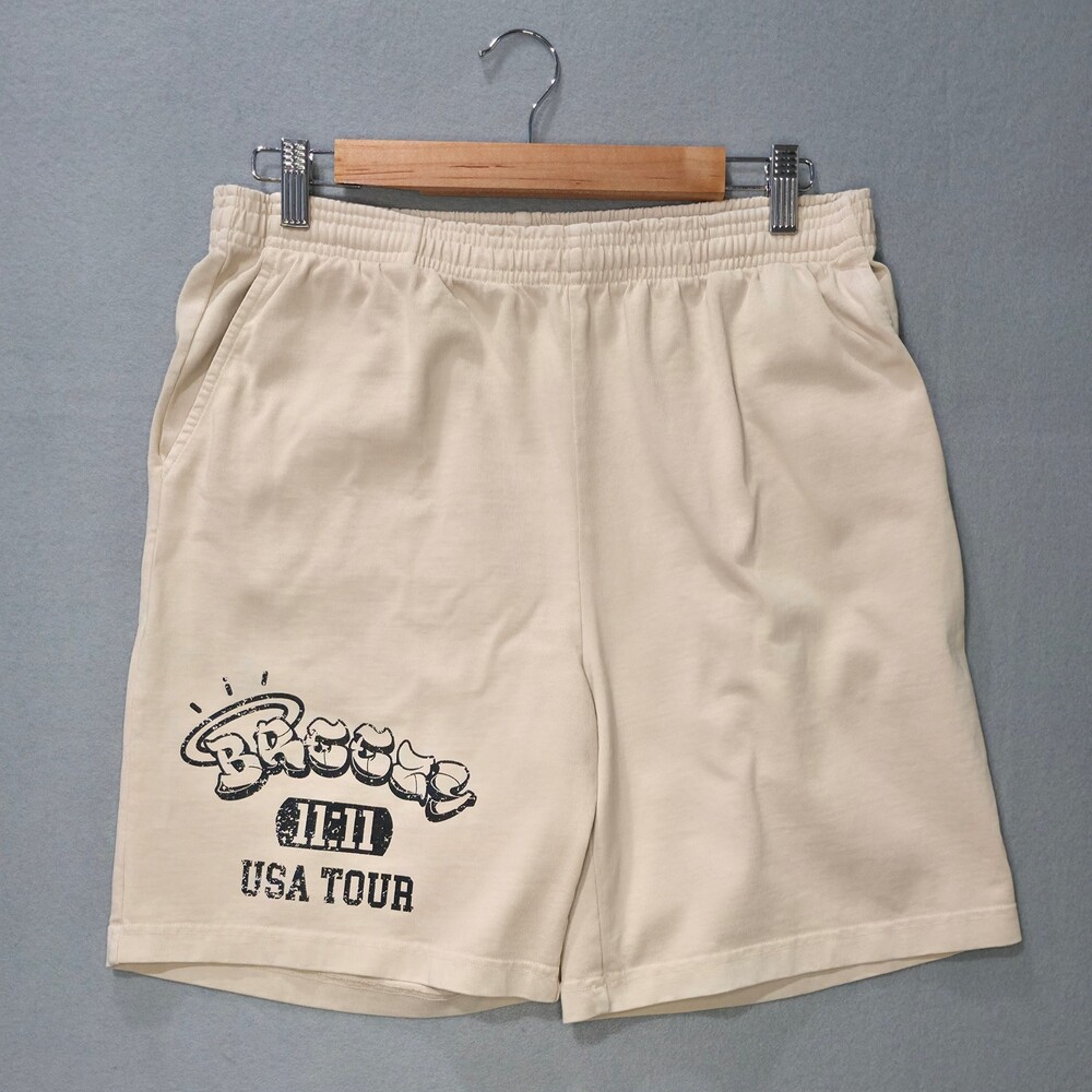 Chris Brown 11:11 Off-White Cotton Shorts 2024 Tour Merchandise - Size M